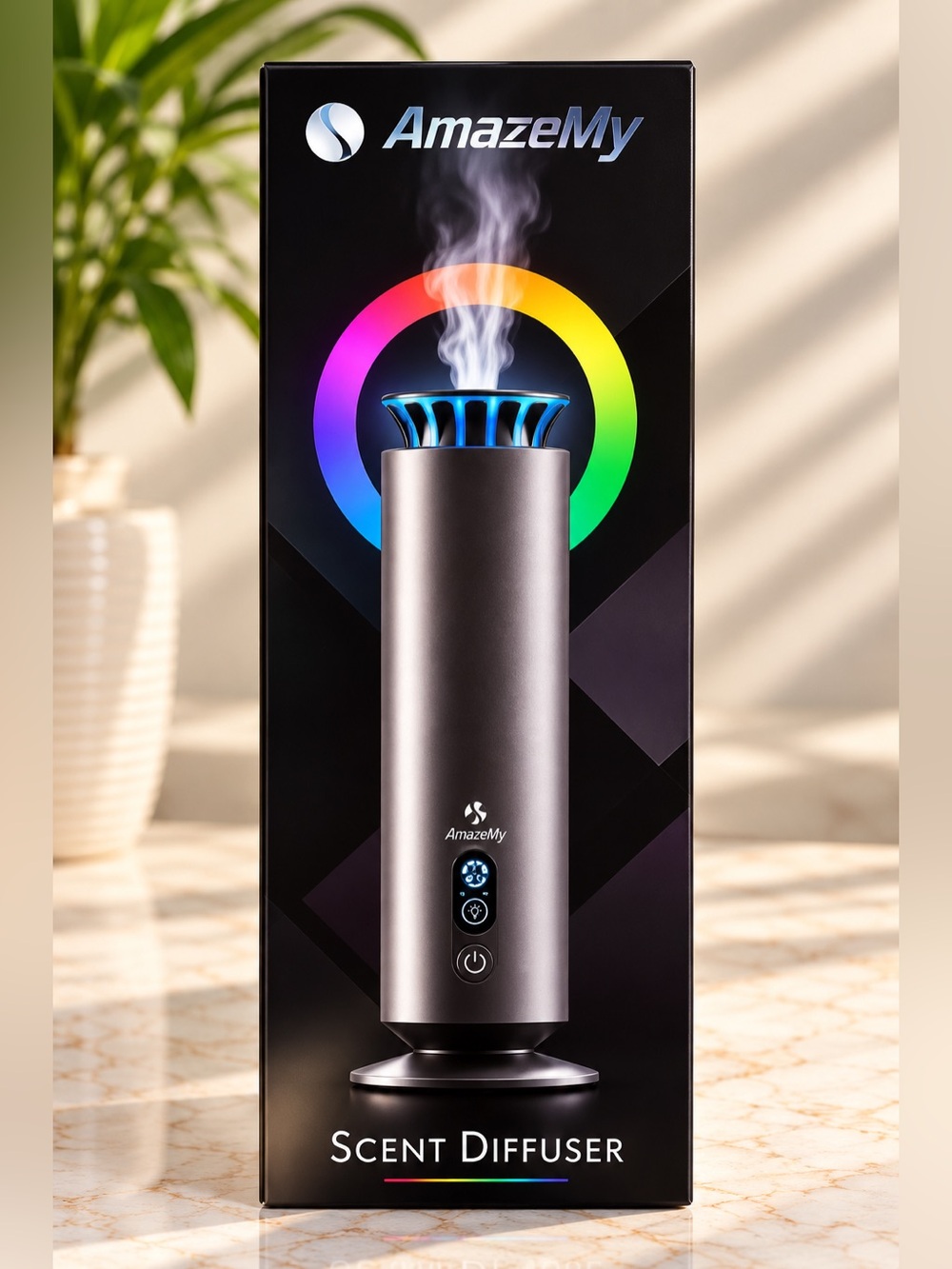AmazeMy Gray Scent Diffuser – Portable Aromatherapy Device